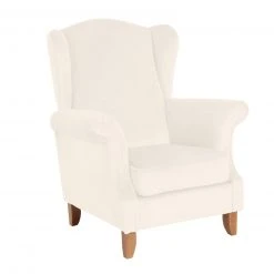 Max Winzer Ohrenbackensessel - creme - Samtvelours - mit Kissen