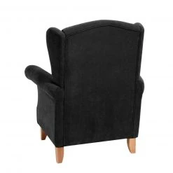 Max Winzer Ohrenbackensessel - schwarz - Veloursstoff - mit Kissen -Wohnzimmer Verkäufe 9003122600 03 1600Wx1600H