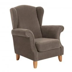 Max Winzer Ohrenbackensessel - sahara - Veloursstoff - mit Kissen