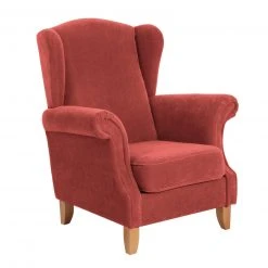 Max Winzer Ohrenbackensessel - ziegel - Veloursstoff - mit Kissen
