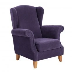 Max Winzer Ohrenbackensessel - violett - Veloursstoff - mit Kissen