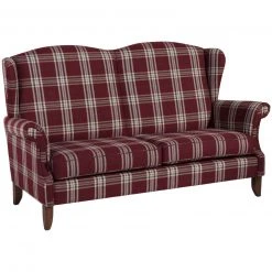 Max Winzer 2,5-Sitzer - rot-kariert - Flachgewebe - mit Kissen