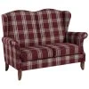 Max Winzer 2-Sitzer - rot-kariert - Flachgewebe - mit Kissen