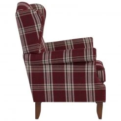 Max Winzer Ohrenbackensessel - rot-kariert - Flachgewebe - mit Kissen -Wohnzimmer Verkäufe 9003124300 03 1600Wx1600H