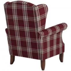 Max Winzer Ohrenbackensessel - rot-kariert - Flachgewebe - mit Kissen -Wohnzimmer Verkäufe 9003124300 04 1600Wx1600H