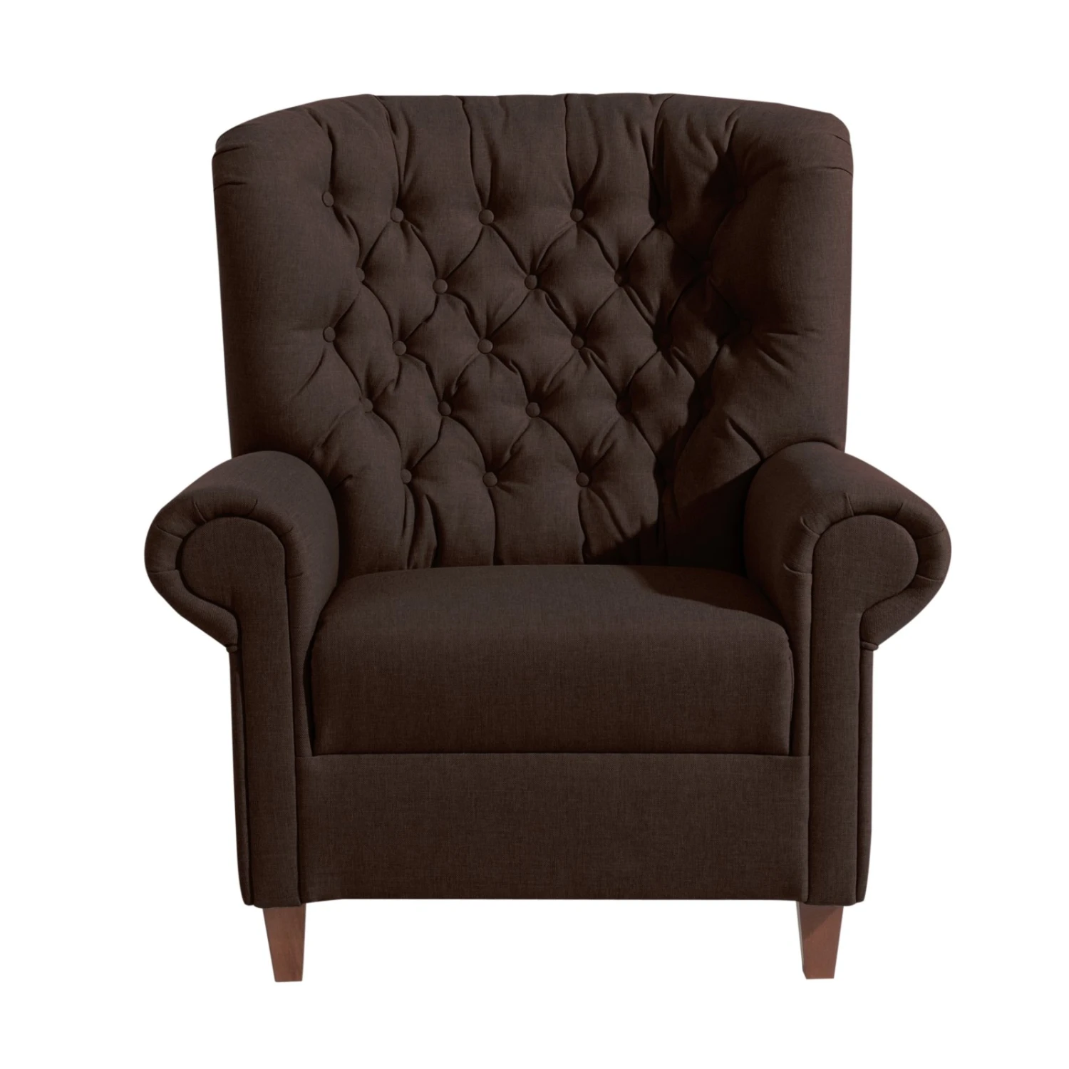 Max Winzer Sessel - schoko - Leinenoptik - Massivholz 2 Max Winzer Sessel - schoko - Leinenoptik - Massivholz – Bild 2