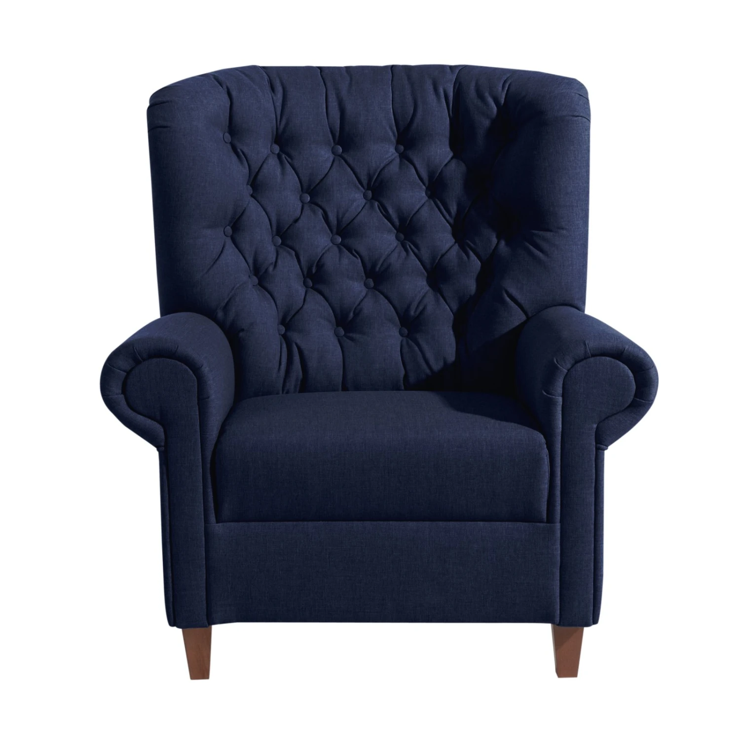 Max Winzer Sessel - dunkelblau - Leinenoptik - Massivholz 2 Max Winzer Sessel - dunkelblau - Leinenoptik - Massivholz – Bild 2