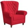 Max Winzer Sessel - rot - Samtvelours - Massivholz