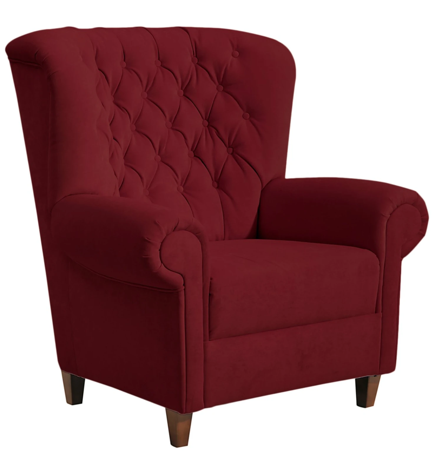 Max Winzer Sessel - burgund - Samtvelours - Massivholz 1 Max Winzer Sessel - burgund - Samtvelours - Massivholz