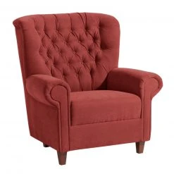 Max Winzer Sessel - terracotta - Veloursstoff - Massivholz