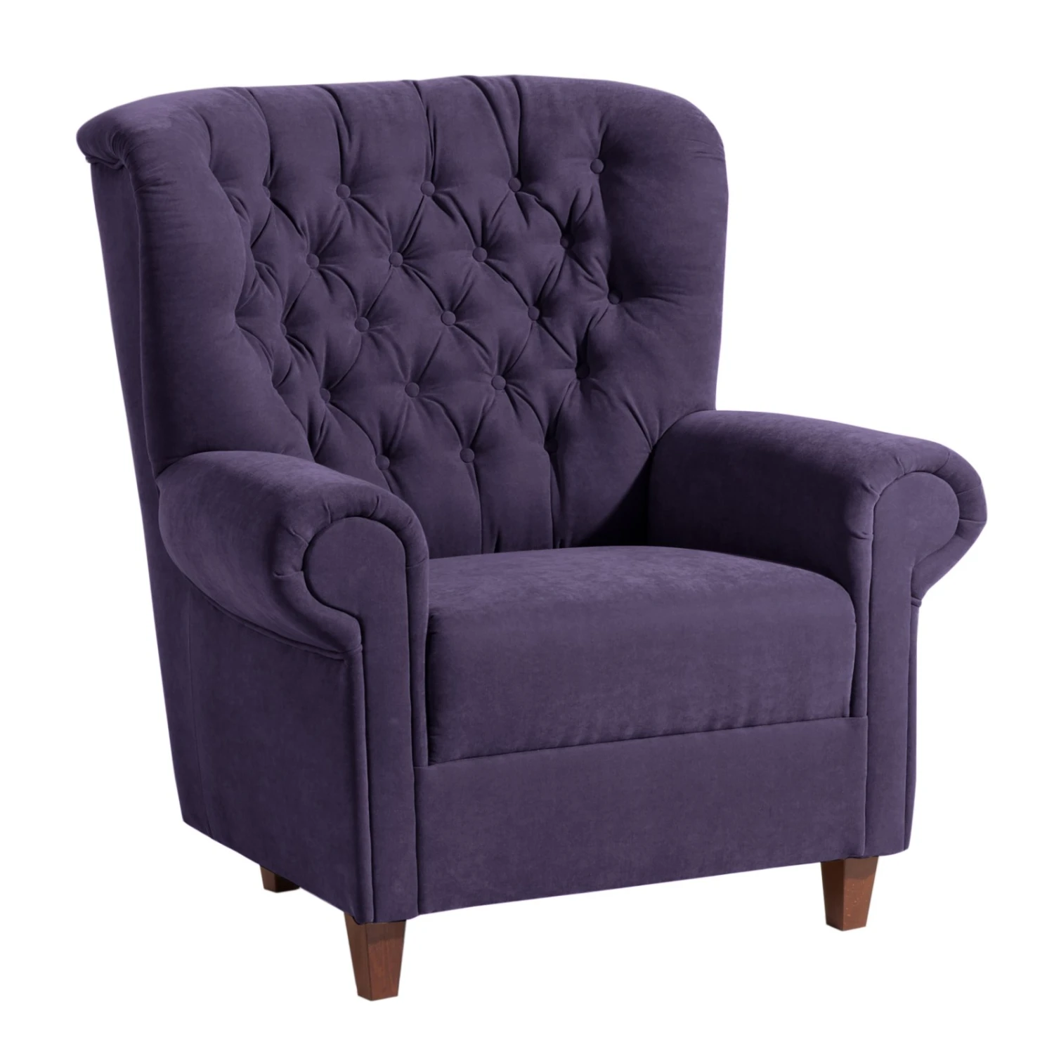 Max Winzer Sessel - violett - Veloursstoff - Massivholz 1 Max Winzer Sessel - violett - Veloursstoff - Massivholz