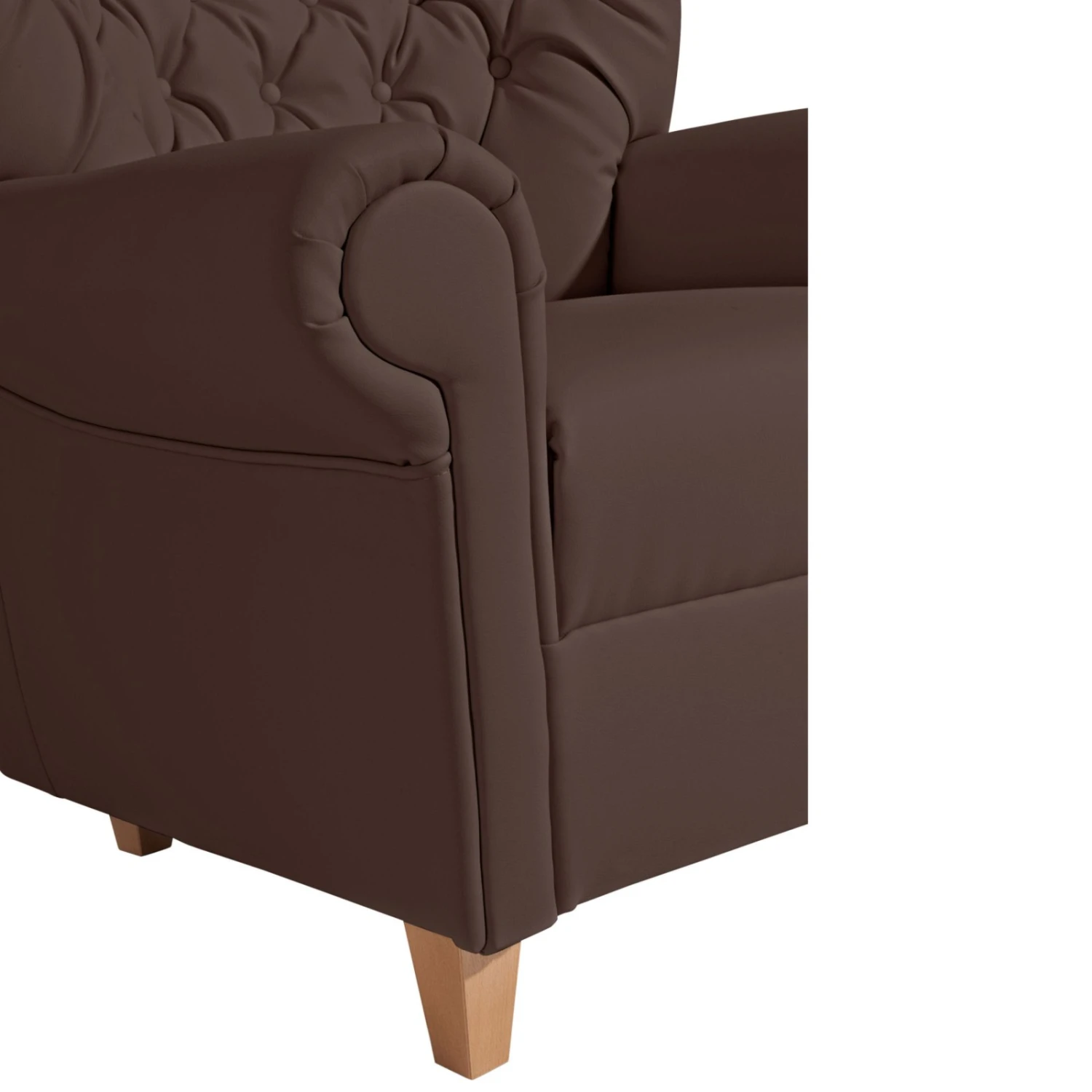 Max Winzer Sessel - braun - Kunstleder - Massivholz 4 Max Winzer Sessel - braun - Kunstleder - Massivholz – Bild 4