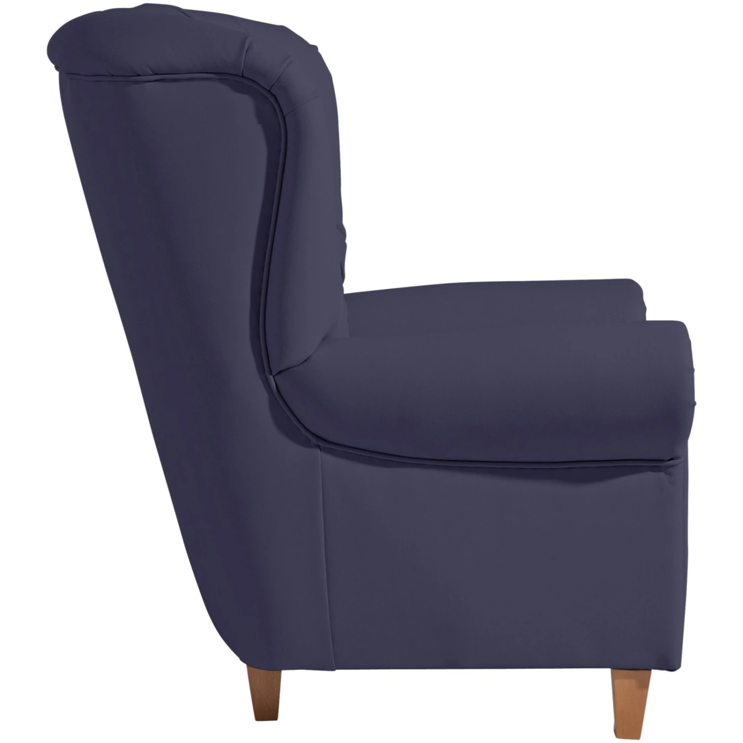 Max Winzer Sessel - dunkelblau - Kunstleder - Massivholz 2 Max Winzer Sessel - dunkelblau - Kunstleder - Massivholz – Bild 2