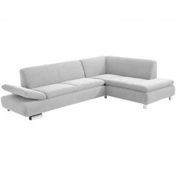 Max Winzer Ecksofa - silber - feines Strukturgewebe - klappbare Armlehne