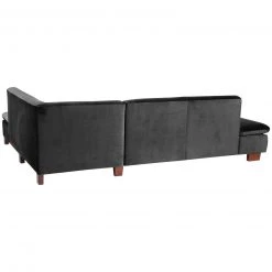 Max Winzer Ecksofa - schwarz - Samtvelours - klappbare Armlehne -Wohnzimmer Verkäufe 9003140100 03 1600Wx1600H