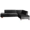 Max Winzer Ecksofa - schwarz - Samtvelours - klappbare Armlehne