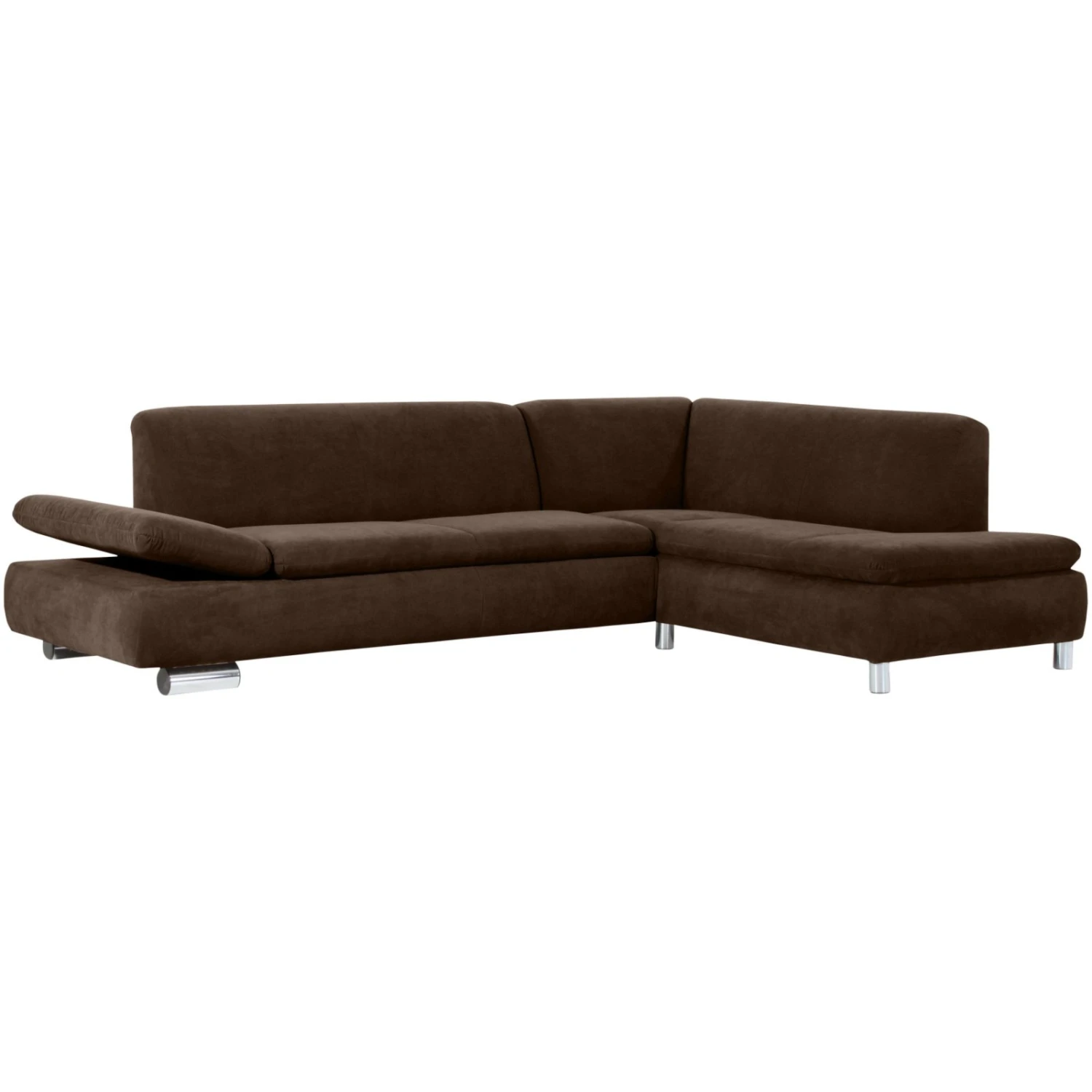 Max Winzer Ecksofa - braun - Veloursstoff - klappbare Armlehne 2 Max Winzer Ecksofa - braun - Veloursstoff - klappbare Armlehne – Bild 2