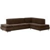 Max Winzer Ecksofa - braun - Veloursstoff - klappbare Armlehne
