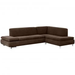 Max Winzer Ecksofa - braun - Veloursstoff - klappbare Armlehne