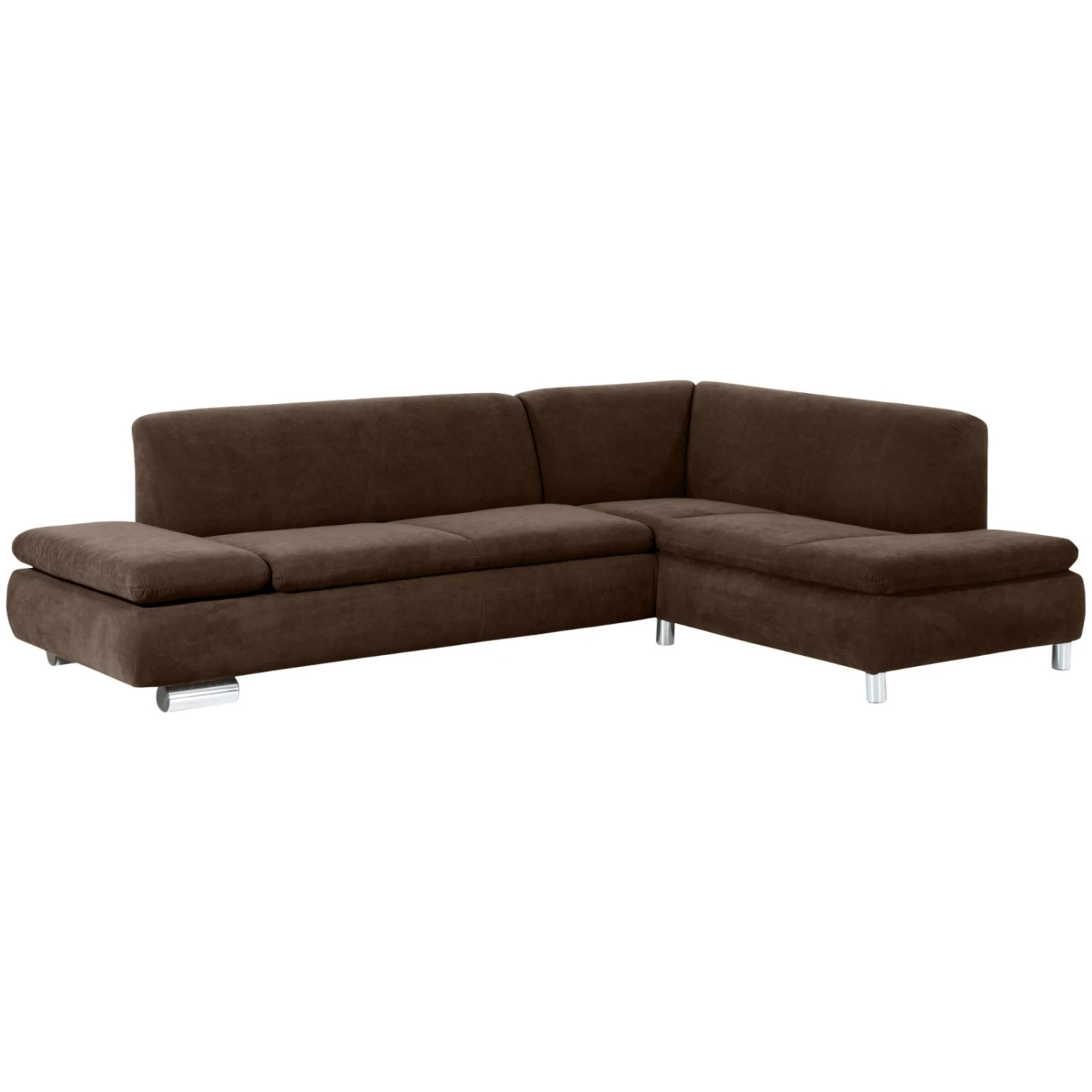 Max Winzer Ecksofa - braun - Veloursstoff - klappbare Armlehne 1 Max Winzer Ecksofa - braun - Veloursstoff - klappbare Armlehne