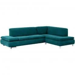 Max Winzer Ecksofa - petrol - Veloursstoff - klappbare Armlehne