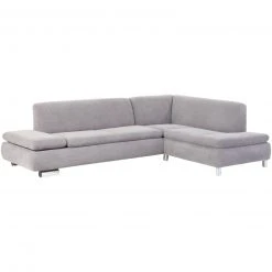 Max Winzer Ecksofa - silber - Veloursstoff - klappbare Armlehne