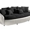 Big-Sofa - schwarz-weiß - mit Kissen