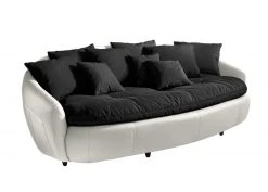 Big-Sofa - schwarz-weiß - mit Kissen