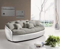 Big-Sofa - hellgrau-weiß - mit Kissen -Wohnzimmer Verkäufe 9003246500 02 1600Wx1600H