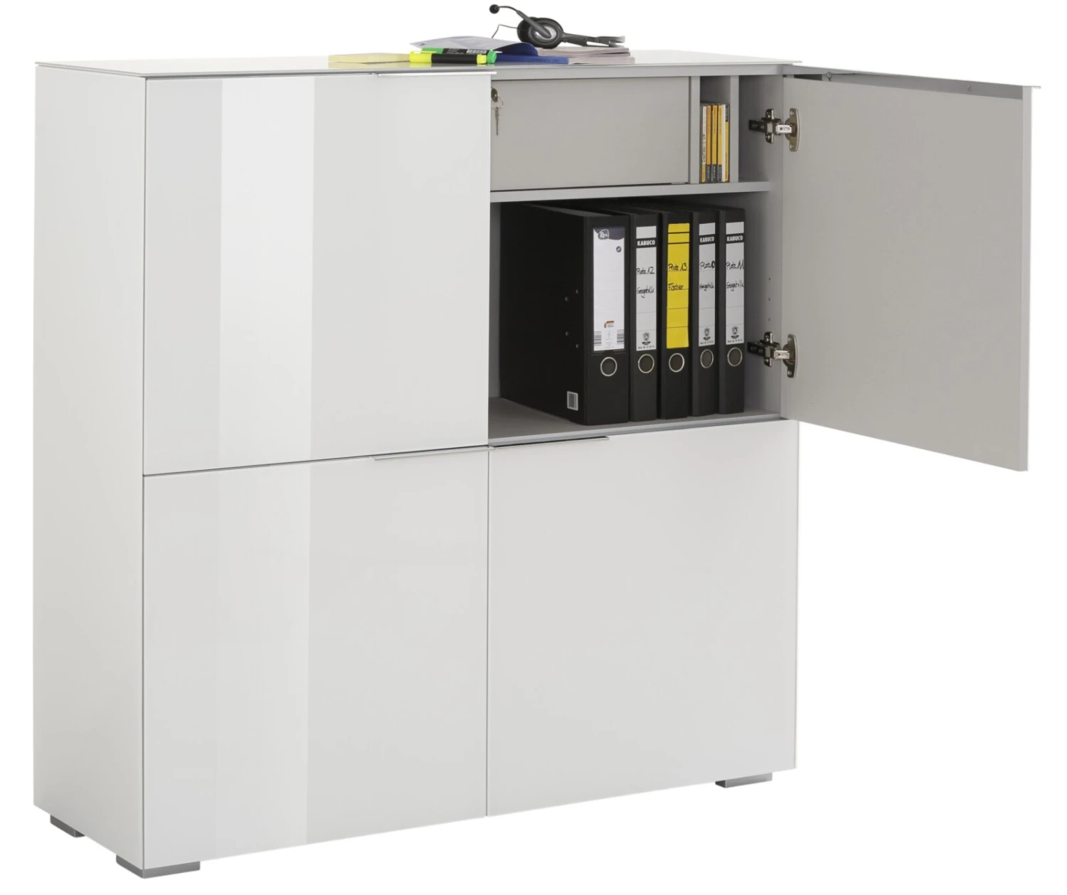 Highboard YAS - weiß Hochglanz - Glas 2 Highboard YAS - weiß Hochglanz - Glas – Bild 2