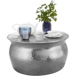 Couchtisch - silber - Aluminium