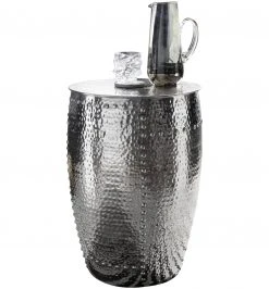 Beistelltisch - silberfarben - Aluminium - 41,5 cm breit