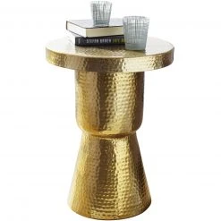 Beistelltisch - goldfarben - Aluminium - 59 cm hoch