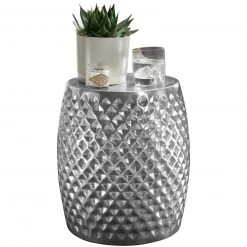 Beistelltisch - silberfarben - Aluminium