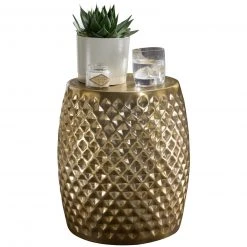 Beistelltisch - goldfarben - Aluminium