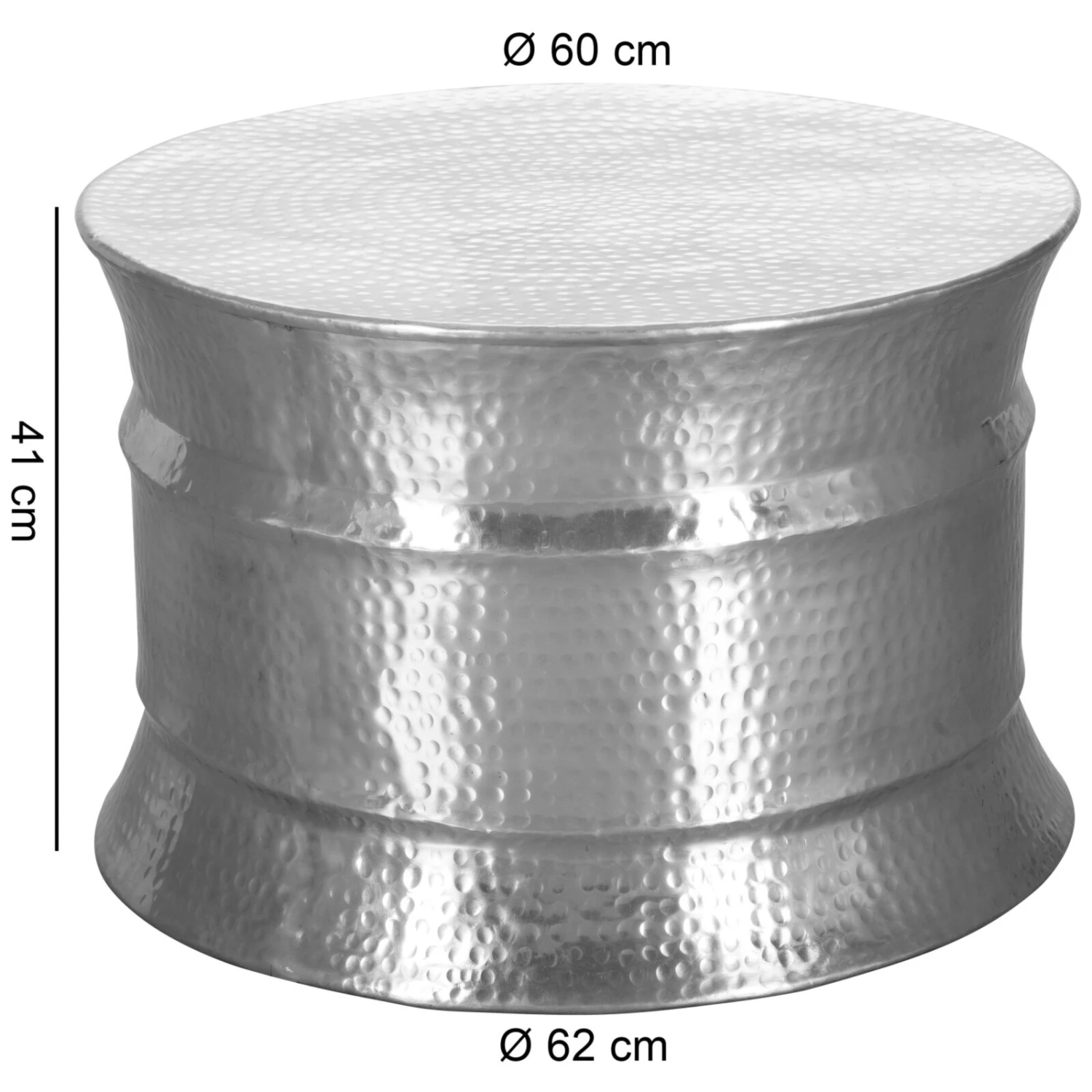Beistelltisch - silberfarben - Aluminium - 62 cm 3 Beistelltisch - silberfarben - Aluminium - 62 cm – Bild 3