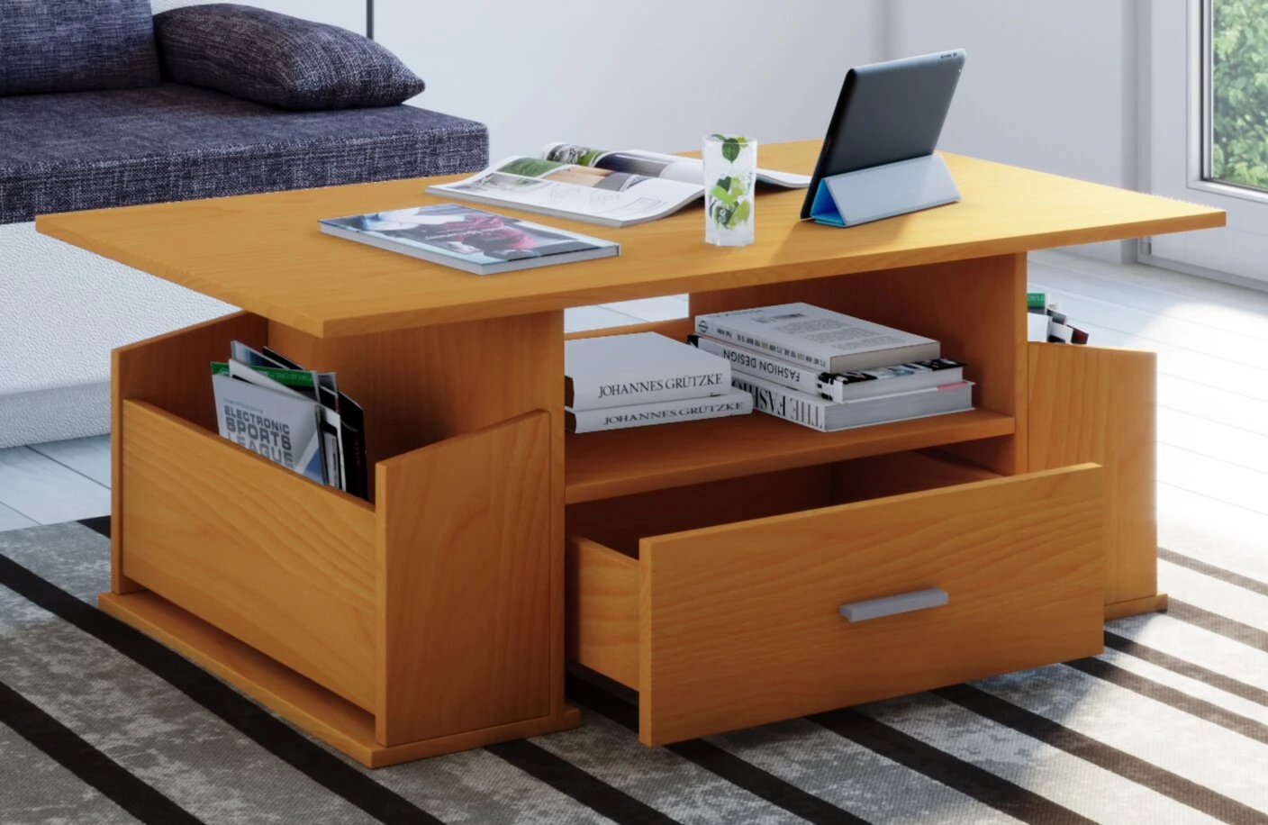 Couchtisch JUNATA - Buche - 110 cm breit 2 Couchtisch JUNATA - Buche - 110 cm breit – Bild 2