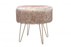 Fellhocker MIO - braun-weiß - mit Metallfuß