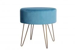 Samthocker MIO - petrol - mit Metallfuß