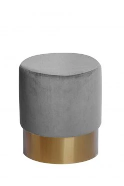 Polsterhocker NANO - grau - mit Edelstahlfuß