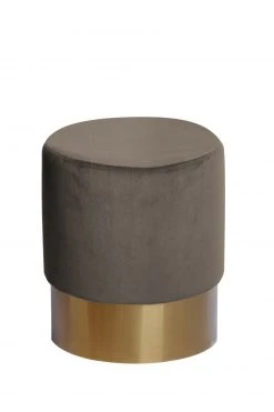 Polsterhocker NANO - taupe - mit Metallfuß