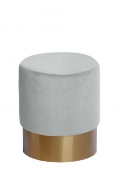 Polsterhocker NANO - weiß-mintgrün - mit Edelstahlfuß