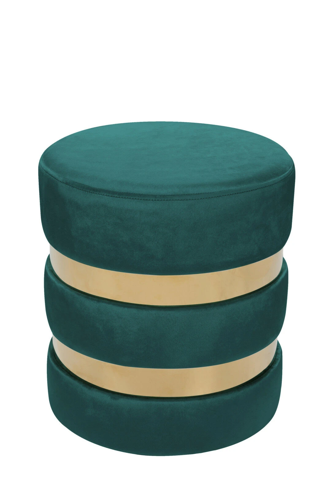 Polsterhocker NOVALIE - petrol-gold - Ø 37 cm 1 Polsterhocker NOVALIE - petrol-gold - Ø 37 cm