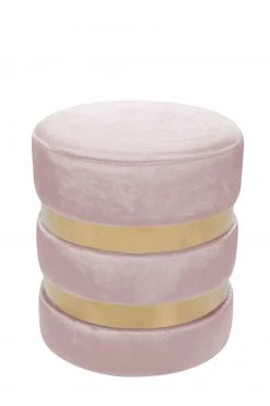 Polsterhocker NOVALIE - rosa-gold - Ø 37 cm