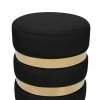 Polsterhocker NOVALIE - schwarz-gold - Ø 37 cm