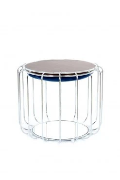 Tisch-Hocker COMFORTABLE - dunkelblau-silber - Metall -Wohnzimmer Verkäufe 9003394200 04 1600Wx1600H
