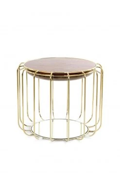 Tisch-Hocker COMFORTABLE - graubraun-gold - Metall -Wohnzimmer Verkäufe 9003394500 04 1600Wx1600H