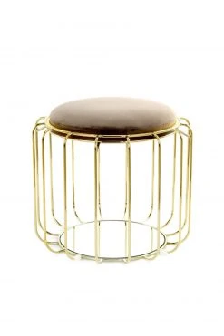 Tisch-Hocker COMFORTABLE - graubraun-gold - Metall