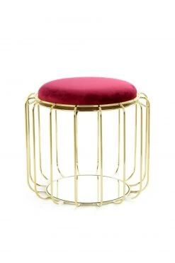 Tisch-Hocker COMFORTABLE - rot-gold - Metall