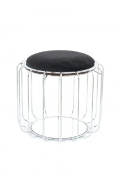 Tisch-Hocker COMFORTABLE - schwarz-silber - Metall